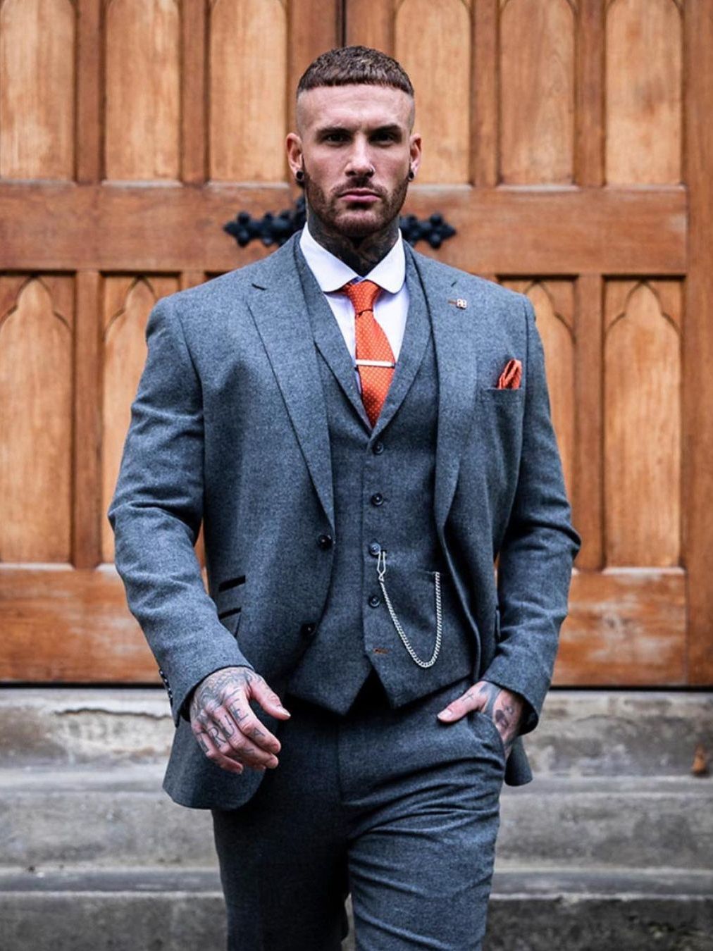 Costume 3 pièces pour homme, veste de mariage, smoking, soirée, gris foncé, ensemble blazer, cadeau pour petit ami, vêtements personnalisés 
