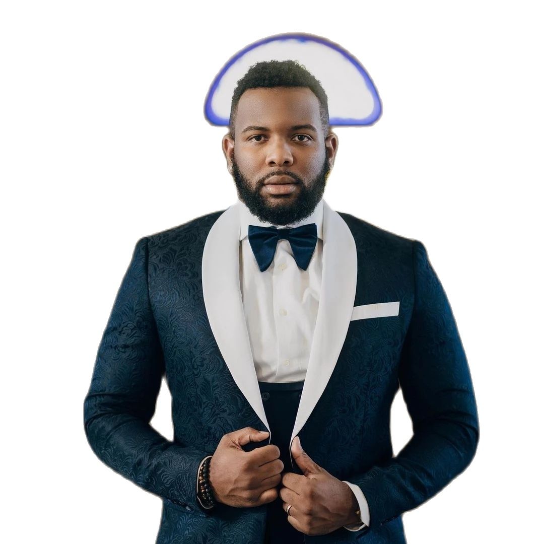 Traje de boda azul marino para hombre, solapa blanca, esmoquin personalizado para graduación, blazer entallado de 3 piezas (chaqueta, pantalón y chaleco). 