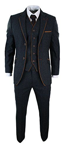 Grey Trim Tweed Men Suit Slim Fit 3 Piece Tuxedo Custom Wedding Suits Groom Prom Blazer Terno Suit
