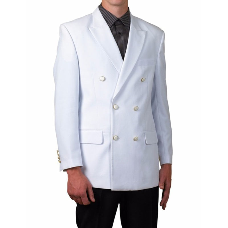 Design White With Black Pants Men Suit Double Breasted Jacket 2 Piece Tuxedo Groom Blazer Prom Men Suits Terno Masculino