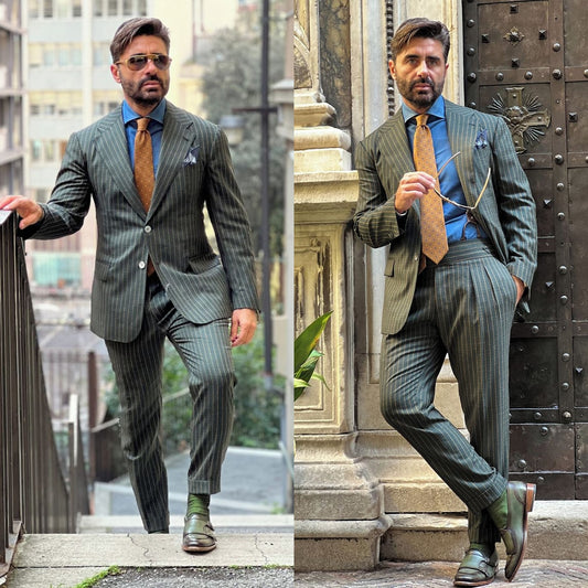 Costumes 2 pièces à rayures pour hommes, smokings de mariage sur mesure de créateur 
