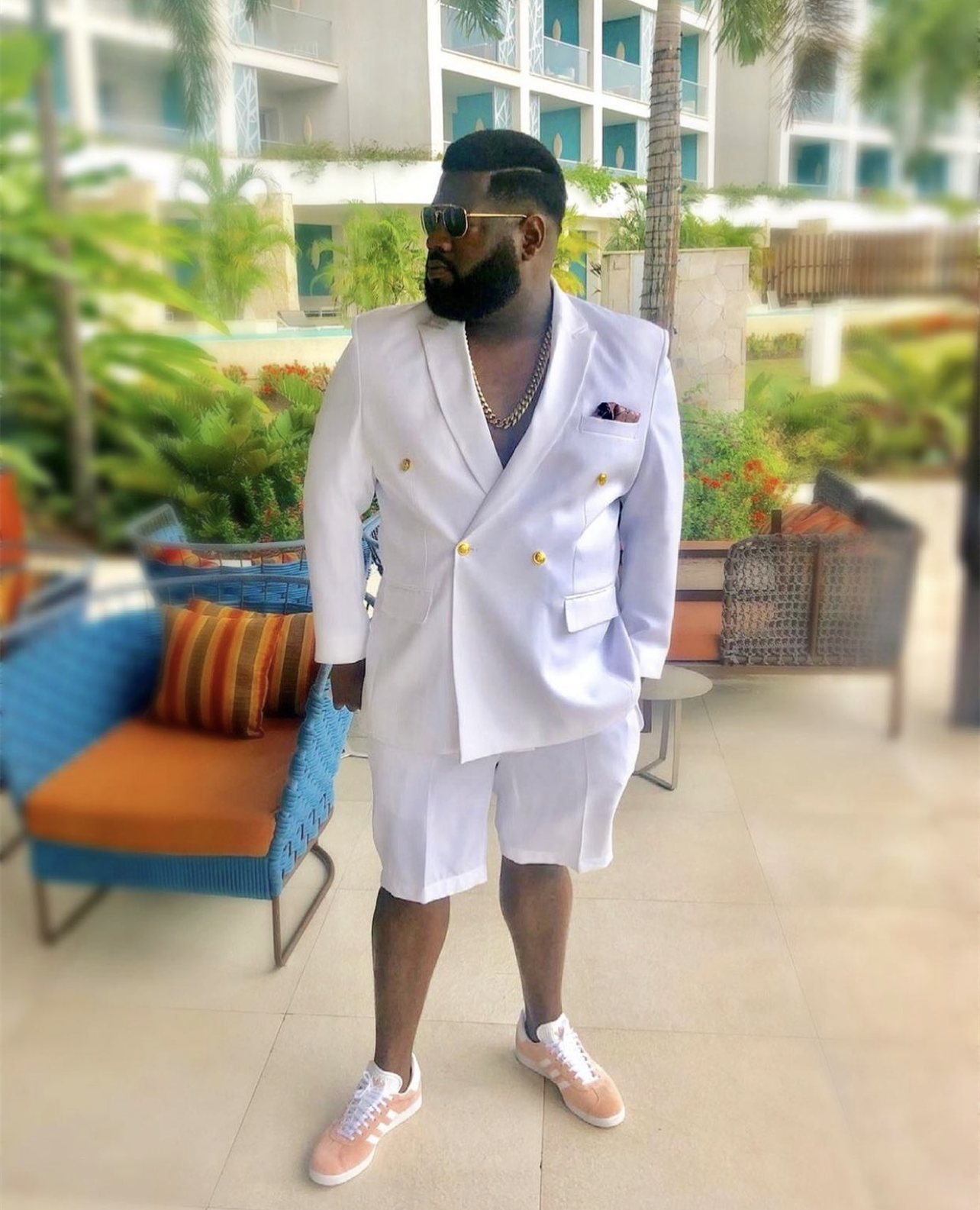New Summer White Men Suits Slim Fit 2 Piece Double Breasted Blazer With Short Pant/Classic Fit Formal Wedding Groom Wear