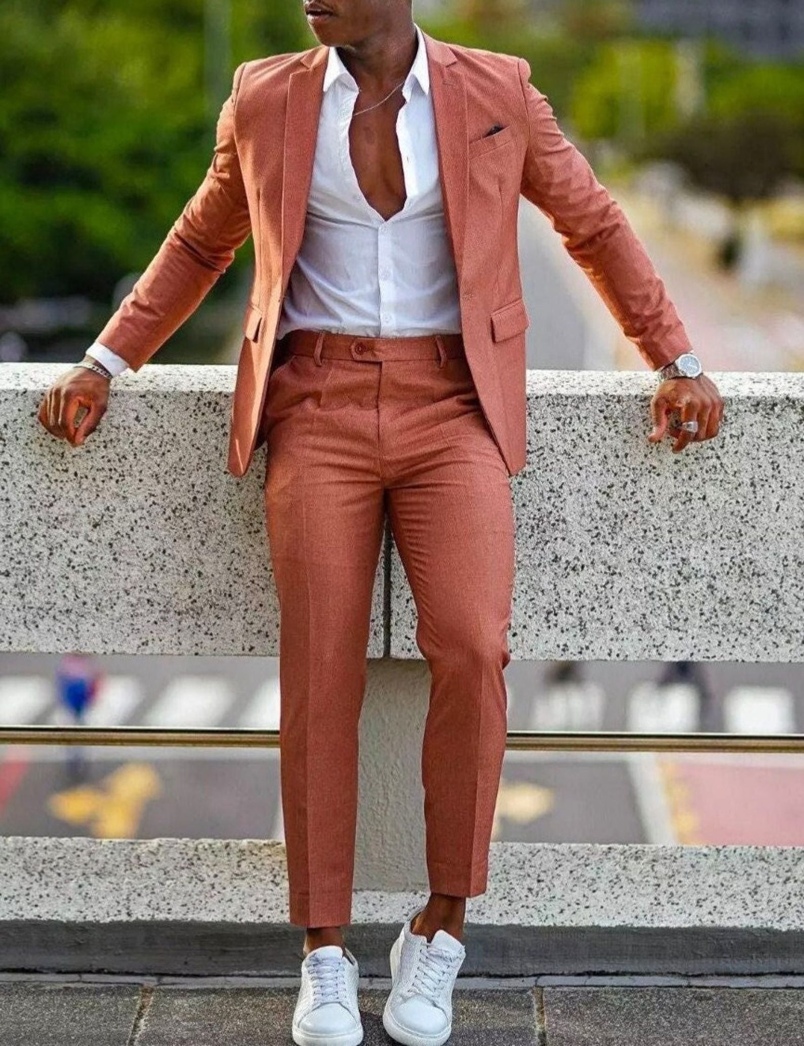 Trajes formales para hombre para boda, graduación, blazer con solapa de muesca, esmoquin a medida, chaqueta y pantalones de dos piezas 
