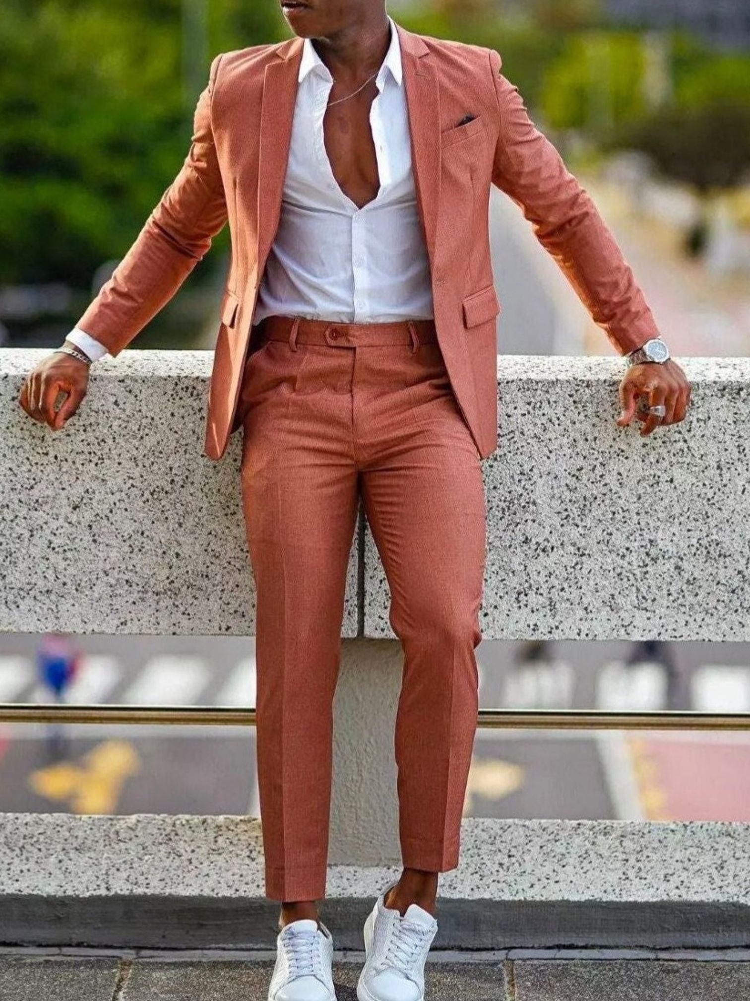 Trajes formales para hombre para boda, graduación, blazer con solapa de muesca, esmoquin a medida, chaqueta y pantalones de dos piezas 
