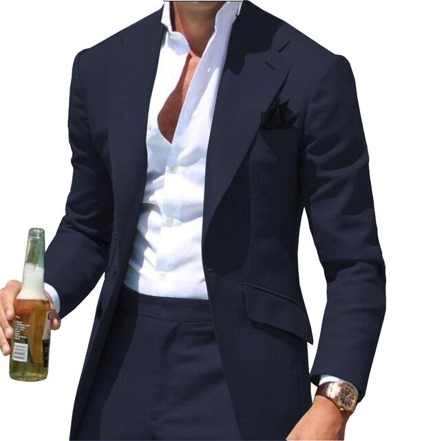 Peak Collar Men Suits Slim Fit Notched Green Men Suit Blazers Jackets Pants 2 Piece Formal Causal Business Wedding Groom Wear