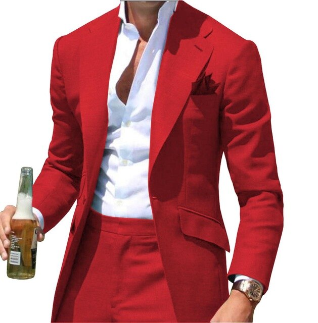 Peak Collar Men Suits Slim Fit Notched Green Men Suit Blazers Jackets Pants 2 Piece Formal Causal Business Wedding Groom Wear