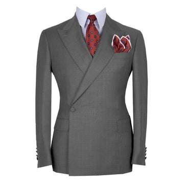 Peak Lapel Men Suits One Button Wedding Tuxedo for Groomsmen Prom 2 Pcs Slim Fit Peaked Lapel Blazer (Jacket+Pants)