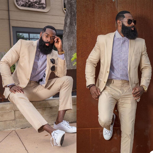 Plus size Men Business Tuxedos Double Breasted Groom Wedding Suits Formal Prom Party Outfit (Jacket+Pants)