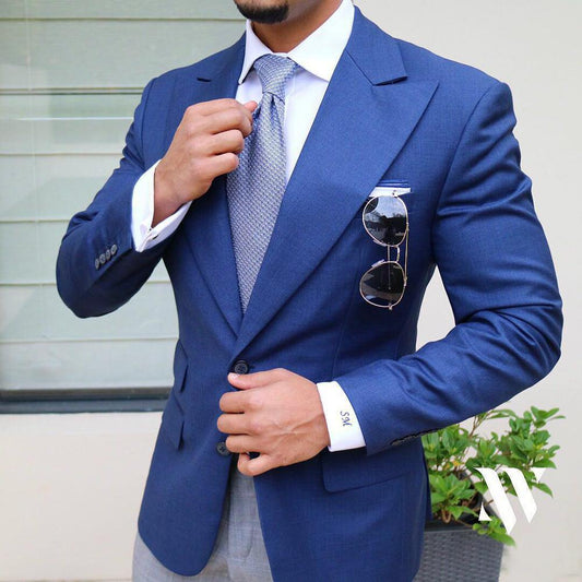 Royal Blue Suit Jacket Leisure Balzer Formal Costume Homme Notch Lapel Business Slim Fit Tuxedos Groom Coat Only