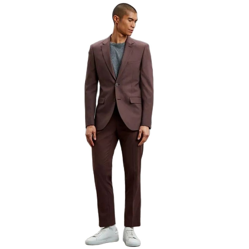 Men's Suit with Chinese Style Notch Lapel and Two Buttons