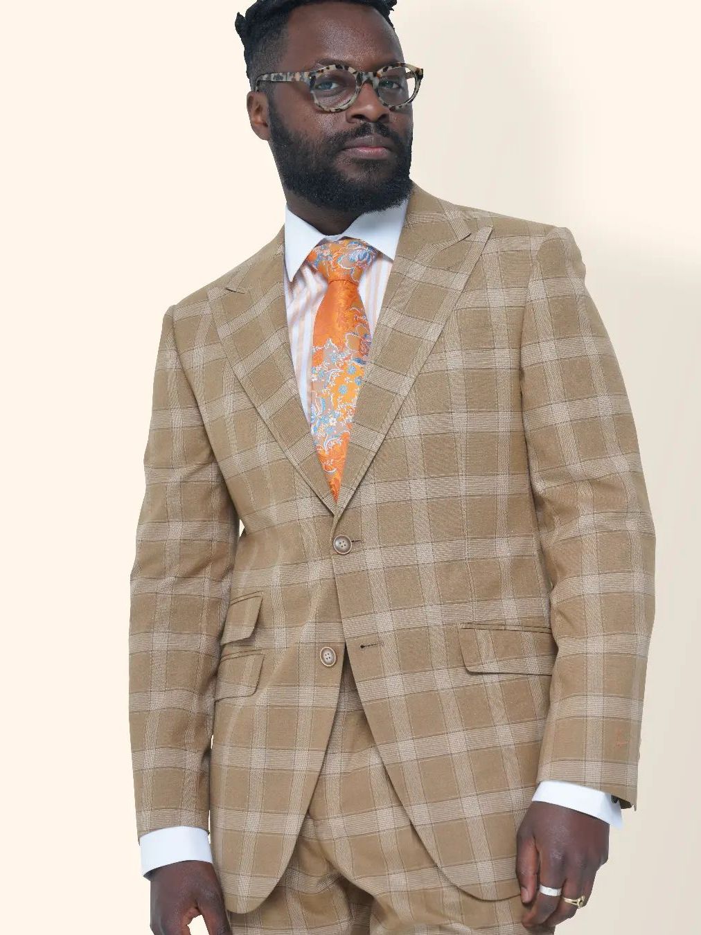 Wedding Men's Suits Slim Fit 2 Pieces Brown Check Two Button Custom Dress Gentleman Costume Blazer Sets