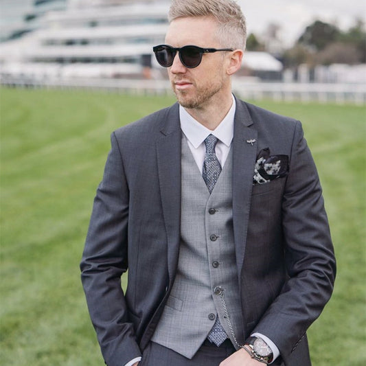 Dark Grey Jacket Pant Light Grey Vest Suit 3 Pieces Trajes De Hombre Terno Custume Homme Wedding Terno Blazer