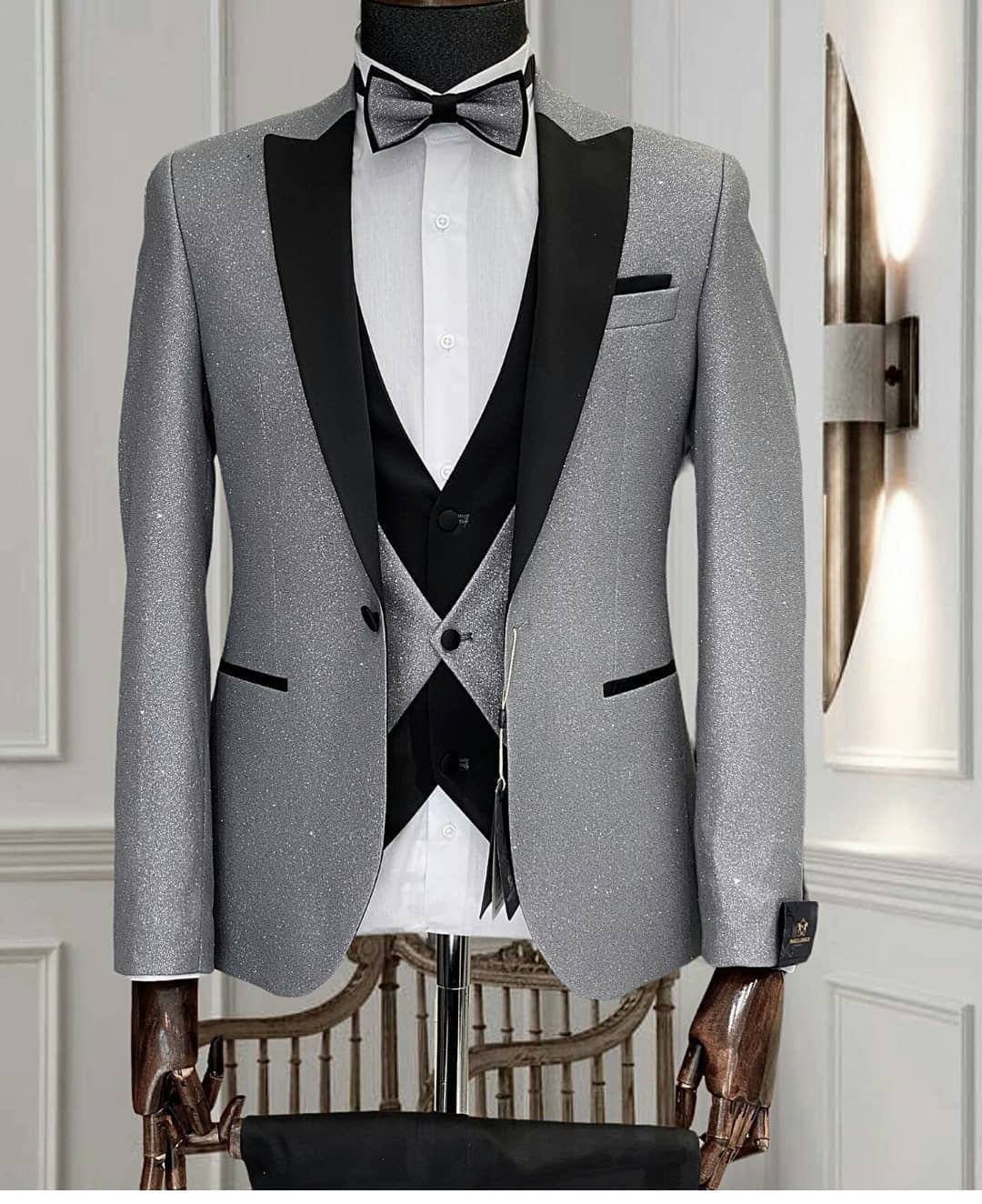 Wedding Men's Suit  Slim Fit Custom Large Size One Button Luxury Dress Gentleman Costume 3 Piece Outfits