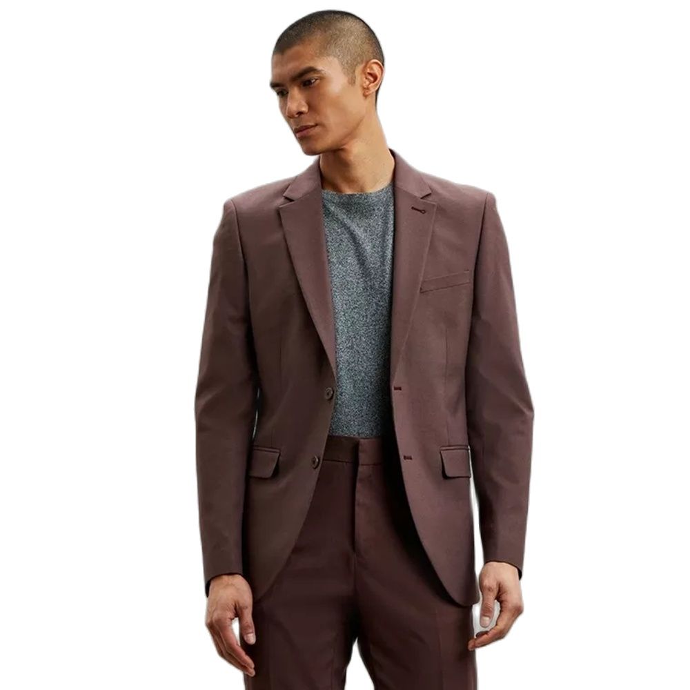 Men's Suit with Chinese Style Notch Lapel and Two Buttons
