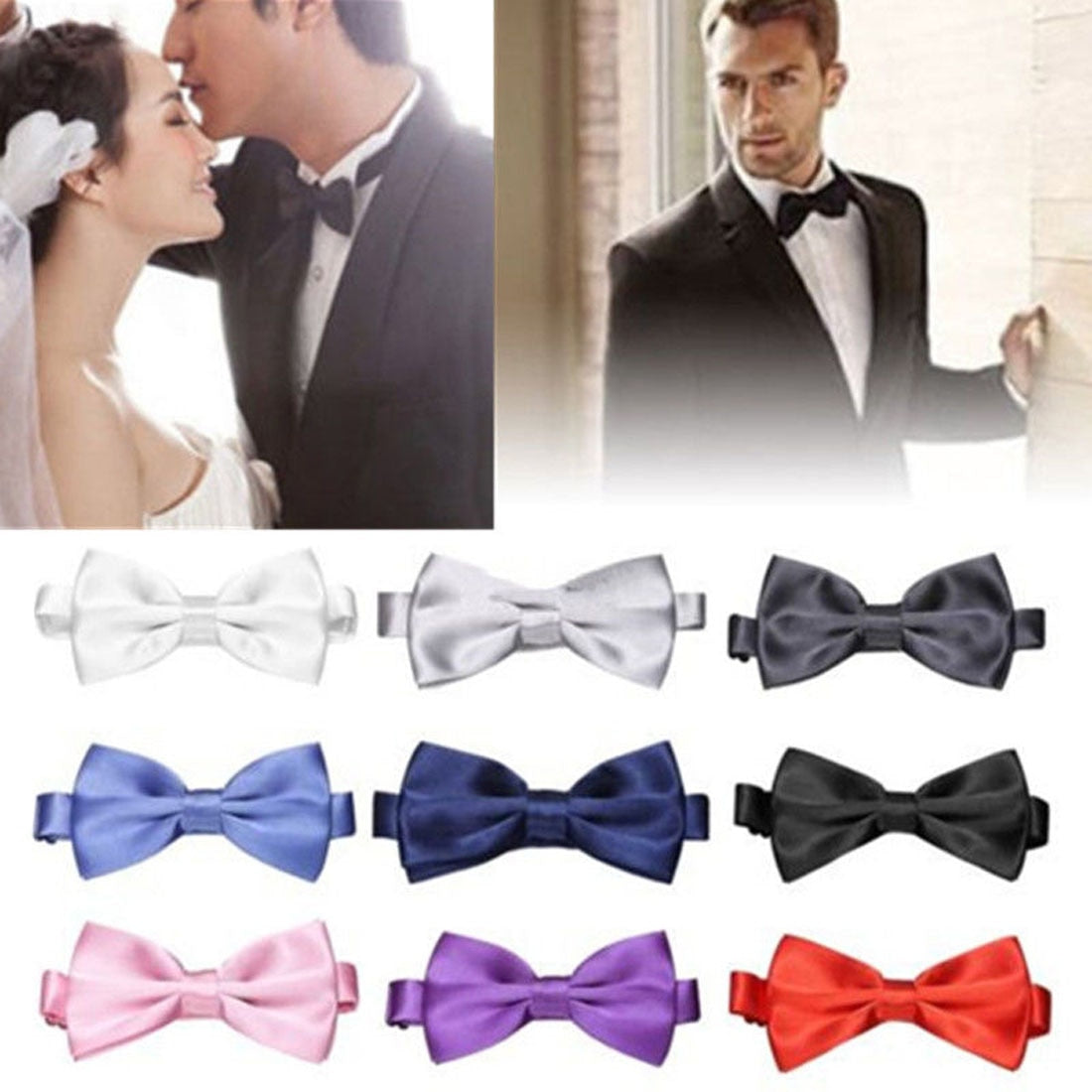 Men's Tuxedo Bow Tie Necktie, One Piece, Boys Size Available