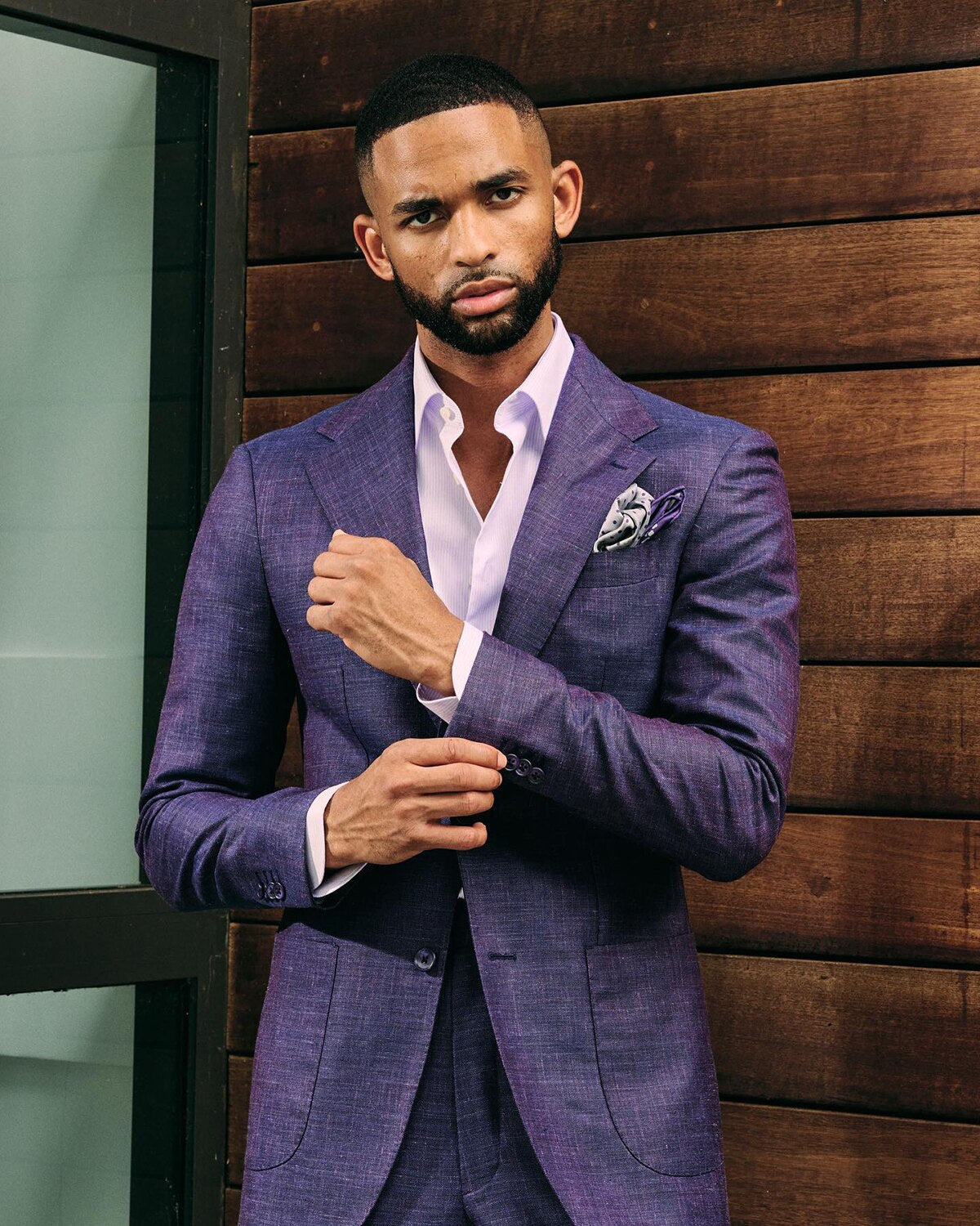 Purple Men's Suits 2 Pieces Blazer Pants Peaked Lapel Single Breasted Slim Business Wedding Groom Custom Made Plus Size
