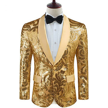 Shiny Green Sequins Suit Jacket Men Shawl Collar One Button Glitter Tuxedo Blazers Men Party Prom Nightclub Costume Homme 2XL