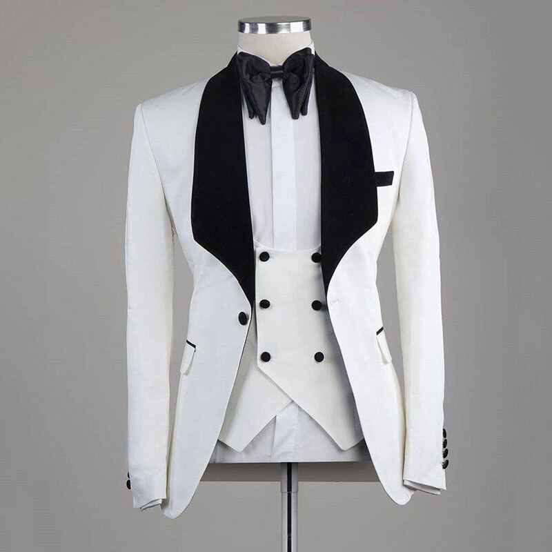 Conjunto de chaqueta de boda de 3 piezas, corte entallado, para boda, esmoquin grande (blazer, pantalón y chaleco) 