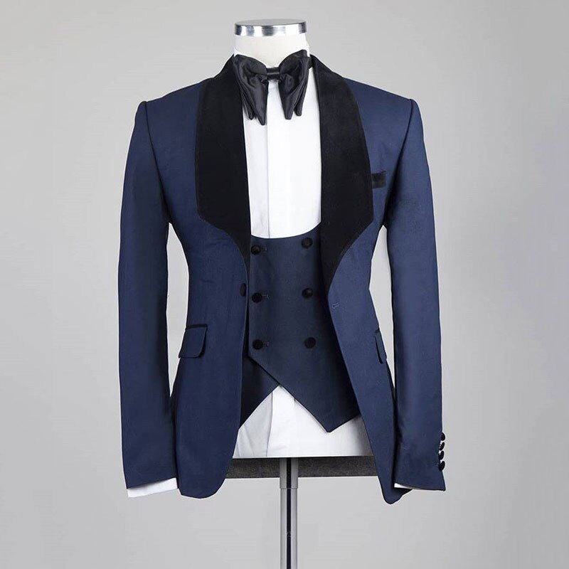 Conjunto de chaqueta de boda de 3 piezas, corte entallado, para boda, esmoquin grande (blazer, pantalón y chaleco) 