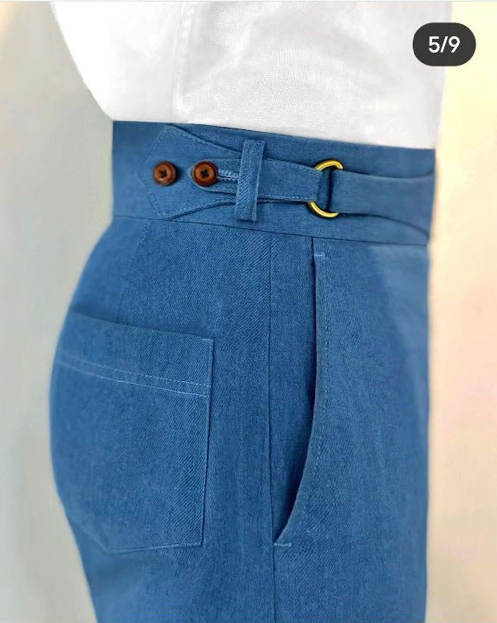 Tailored Men Safari Suits Light Blue Denim Coat Blazer Trousers 2pcs Jacket Pants Social Suit Dinner Party Wear