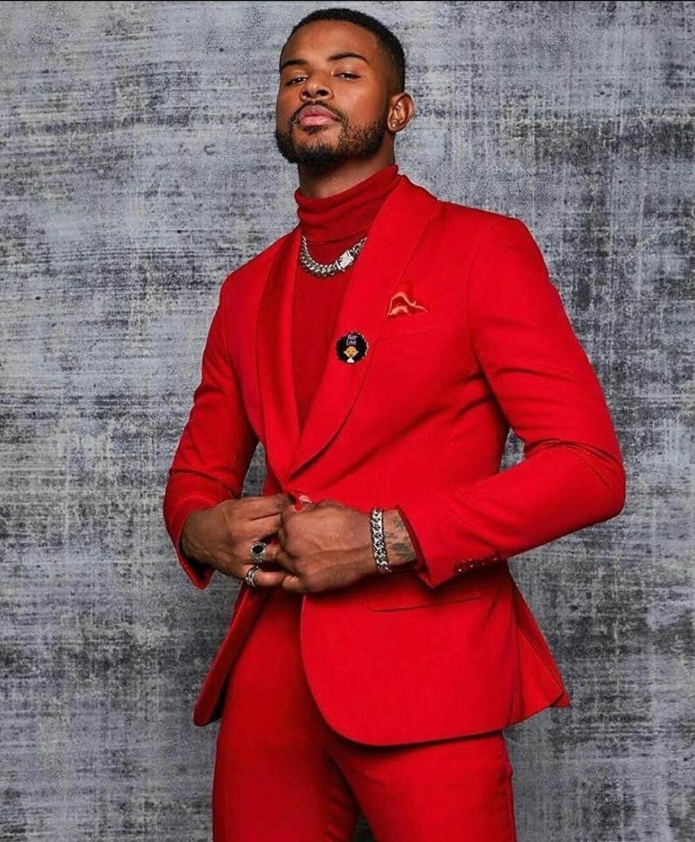 Tailored Red Wedding Men Suits Slim Fit Bridegroom Tuxedos 2Pc Bridegroom Wear Blazer Trousers Formal Prom Business Jacket Pants