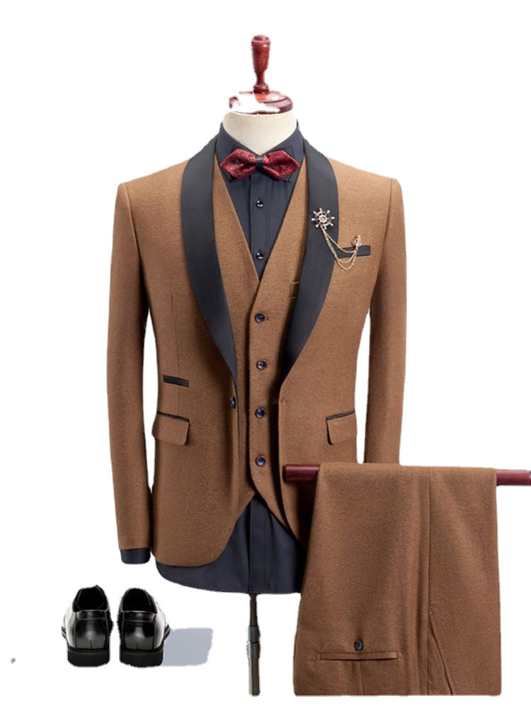 Men's Suits Groom'S Wedding Suit Blazer Sets 3 Pieces Custom Business Casual Homme Tuxedo Dress (Jacket+Pants+Vest)