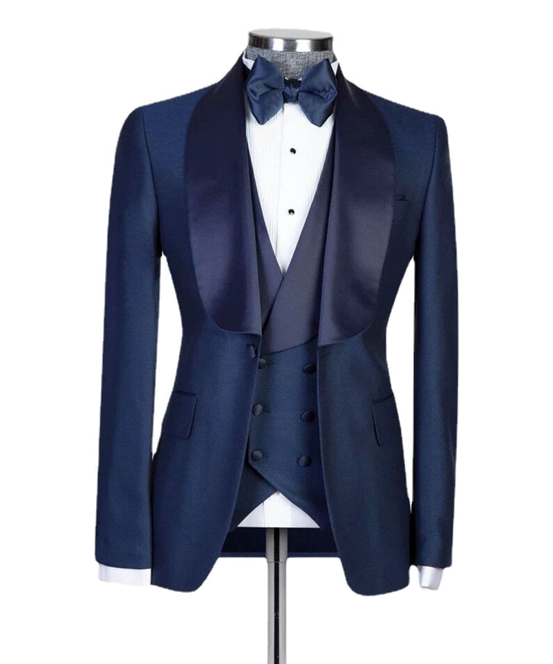 Costume Homme Three-pieces Colorful Business Casual Men Suits Custom Made Satin Single Button Party Suit Formal Wedding Business