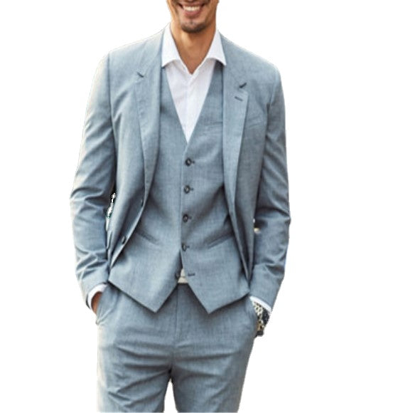 Custom 3 Piece Business Gentleman Autumn Suit Men's Groom Wedding Dress Slim Suit
