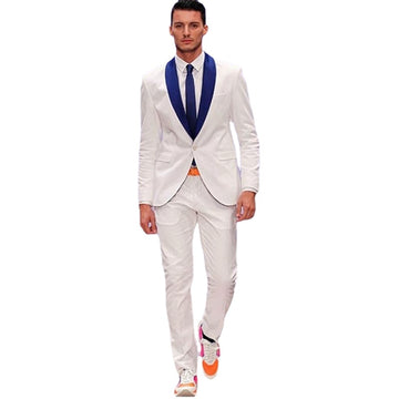 2 pieces One Button Men Suits Groomsmen Shawl Lapel Groom Tuxedos Wedding/Prom Best Man Blazer ( Jacket+Pantst+Tie)