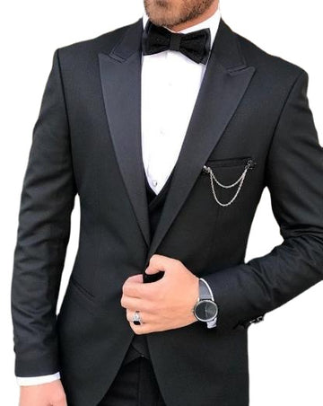 Men Suits Wedding Tuxedos for Groom Costume Homme Slim Fit Blazer Terno Masculino 3 Pieces Jacket Pant Vest