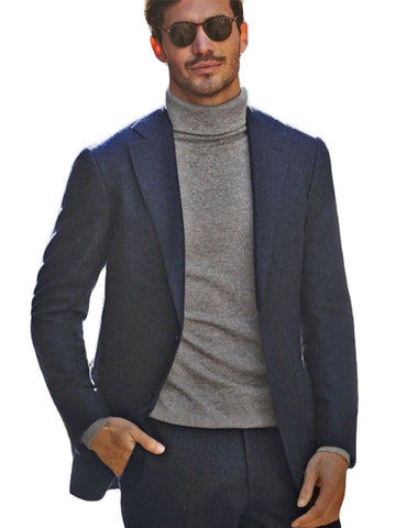 Navy Blue 2 Piece Slim Fit Men Casual Suit Tailor Made Groom Wedding Tuxedo 2 Piece Prom Wedding