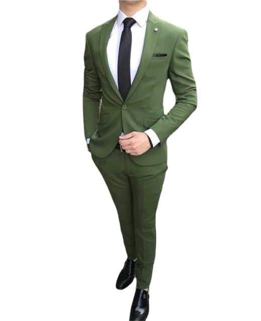Double Breasted Men Suit Costume Homme Slim Fit Tuxedos Wedding Groom Party Prom Blazer Terno 2 Pcs(Jacket+Pants)