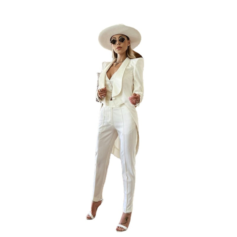 Office Women Suits Blazer Shawl Lapel Women Business Femenino Custom Made Suit Formal Work Wear 3 Piece Sets