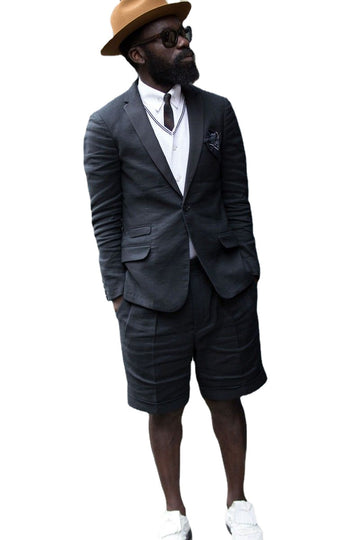 Summer Short Men Suits Plus Size One Button Wedding Blazer Tuxedos Prom Party Coat Formal Wear (Jacket+Pants)