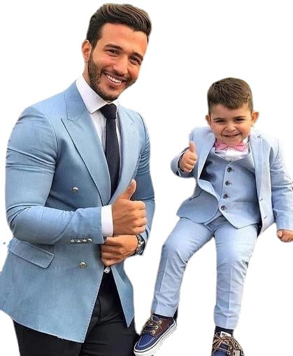 Sky Light Costume Homme Groom Men Suit For Business Wedding Casual Simple Men's Tuxedos Men Suits 2 Pieces (Jacket+Pant)