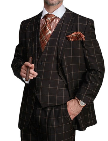 Groom Wear Black Plaid Suits  Wedding Dress Prom Dress Business Suits Party Suits 3Pieces Suits(Jacket+Vest+Pants)