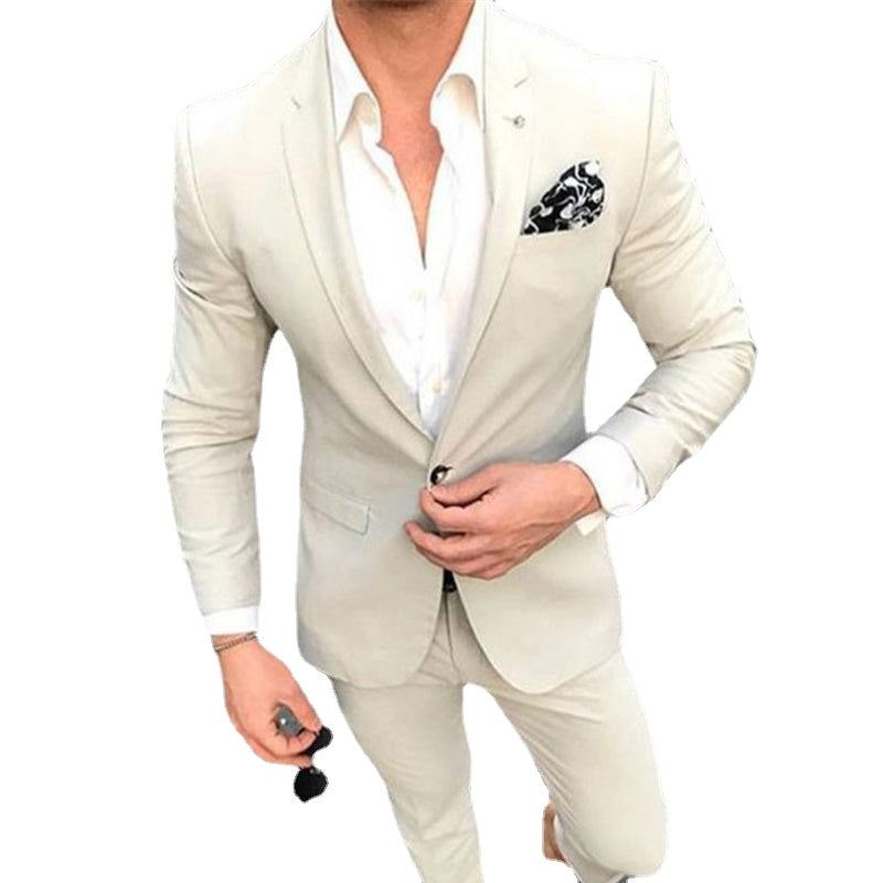 Slim Fit Men Suits for Wedding Custom Made Groom Tuxedo Notched Lapel 2 Pieces Best Man Wedding Suit Jacket with Pants